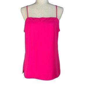 NAKED ZEBRA ADJUSTABLE STRAPS‎ SLEEVELESS SOLID STRAIGHT NECK TOP PINK LARGE EUC